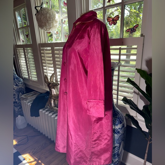 Vintage A Marfay Original Fuchsia Quilted Jacket Floral patch appliqué - Picture 8 of 15